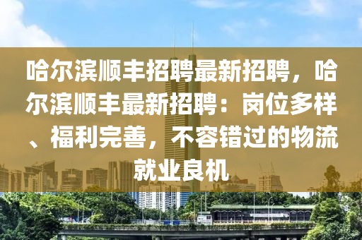 哈爾濱順豐招聘最新招聘，哈爾濱順豐最新招聘：崗位多樣、福利完善，不容錯過的物流就業(yè)良機