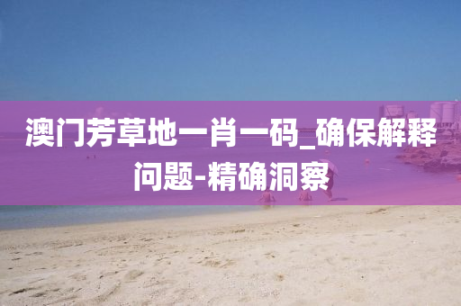 澳門芳草地一肖一碼_確保解釋問題-精確洞察
