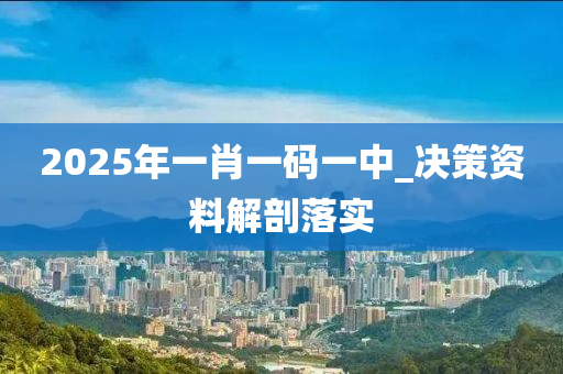 2025年一肖一碼一中_決策資料解剖落實(shí)