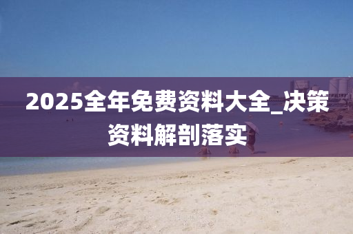 2025全年免費資料大全_決策資料解剖落實