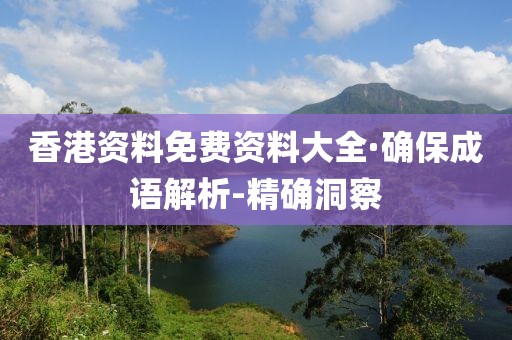 香港資料免費(fèi)資料大全·確保成語(yǔ)解析-精確洞察