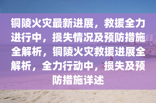 銅陵火災(zāi)最新進(jìn)展，救援全力進(jìn)行中，損失情況及預(yù)防措施全解析，銅陵火災(zāi)救援進(jìn)展全解析，全力行動中，損失及預(yù)防措施詳述