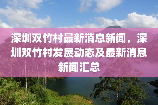 深圳雙竹村最新消息新聞，深圳雙竹村發(fā)展動態(tài)及最新消息新聞匯總