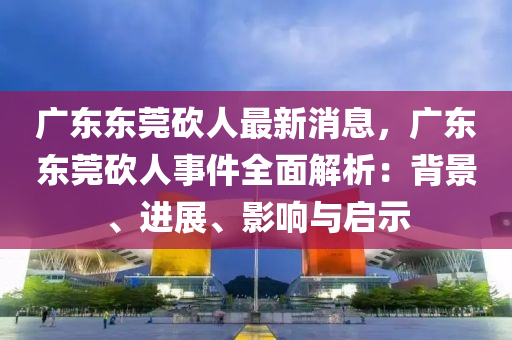 廣東東莞砍人最新消息，廣東東莞砍人事件全面解析：背景、進(jìn)展、影響與啟示