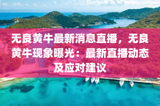 無良黃牛最新消息直播，無良黃牛現(xiàn)象曝光：最新直播動態(tài)及應(yīng)對建議