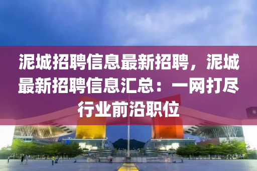泥城招聘信息最新招聘，泥城最新招聘信息匯總：一網(wǎng)打盡行業(yè)前沿職位