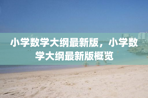 小學(xué)數(shù)學(xué)大綱最新版，小學(xué)數(shù)學(xué)大綱最新版概覽