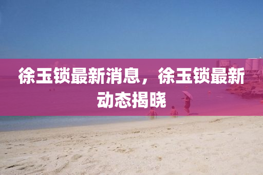 徐玉鎖最新消息，徐玉鎖最新動態(tài)揭曉