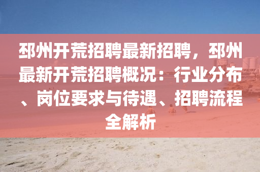 邳州開荒招聘最新招聘，邳州最新開荒招聘概況：行業(yè)分布、崗位要求與待遇、招聘流程全解析