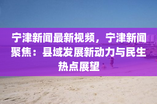 寧津新聞最新視頻，寧津新聞聚焦：縣域發(fā)展新動(dòng)力與民生熱點(diǎn)展望