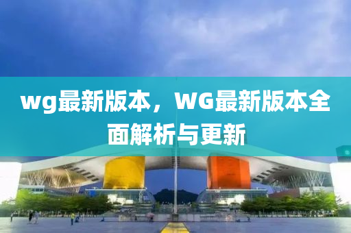 wg最新版本，WG最新版本全面解析與更新
