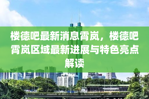 樓德吧最新消息霄嵐，樓德吧霄嵐區(qū)域最新進(jìn)展與特色亮點(diǎn)解讀