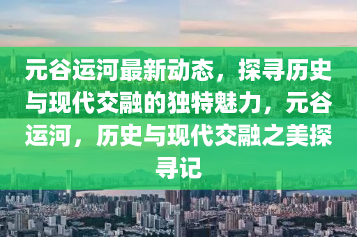元谷運河最新動態(tài)，探尋歷史與現代交融的獨特魅力，元谷運河，歷史與現代交融之美探尋記