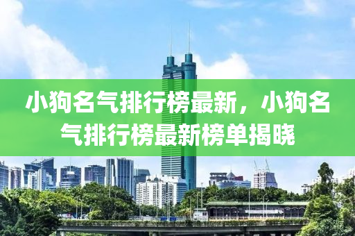 小狗名氣排行榜最新，小狗名氣排行榜最新榜單揭曉
