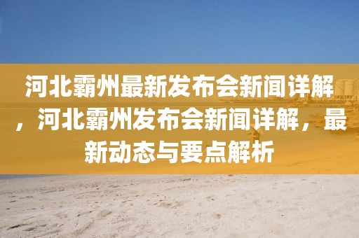 河北霸州最新發(fā)布會(huì)新聞詳解，河北霸州發(fā)布會(huì)新聞詳解，最新動(dòng)態(tài)與要點(diǎn)解析