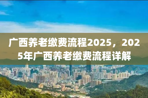 廣西養(yǎng)老繳費流程2025，2025年廣西養(yǎng)老繳費流程詳解