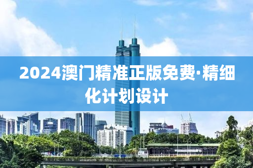 2024澳門精準正版免費·精細化計劃設計