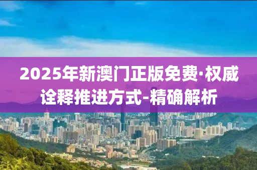 2025年新澳門正版免費·權威詮釋推進方式-精確解析