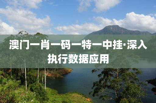 澳門一肖一碼一特一中掛·深入執(zhí)行數(shù)據(jù)應(yīng)用