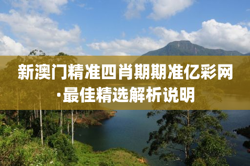 新澳門精準四肖期期準億彩網·最佳精選解析說明