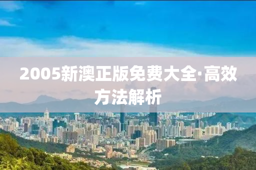 2005新澳正版免費大全·高效方法解析