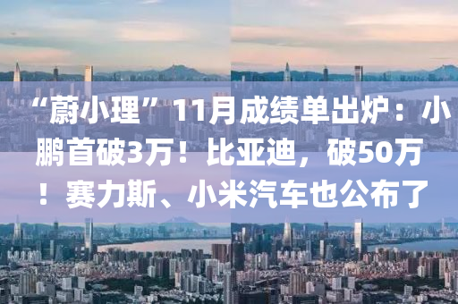 “蔚小理”11月成績單出爐：小鵬首破3萬！比亞迪，破50萬！賽力斯、小米汽車也公布了
