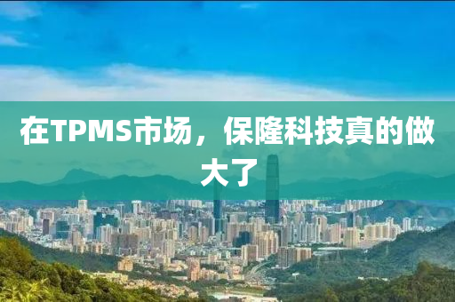在TPMS市場(chǎng)，保隆科技真的做大了
