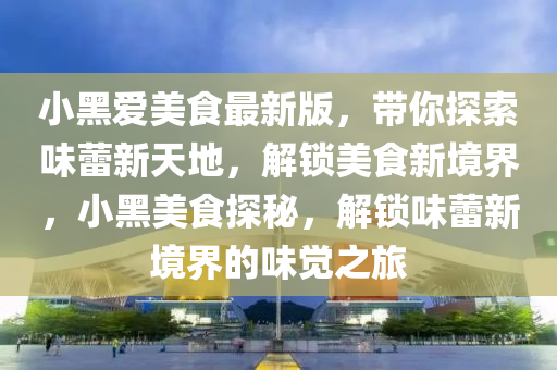小黑愛美食最新版，帶你探索味蕾新天地，解鎖美食新境界，小黑美食探秘，解鎖味蕾新境界的味覺之旅