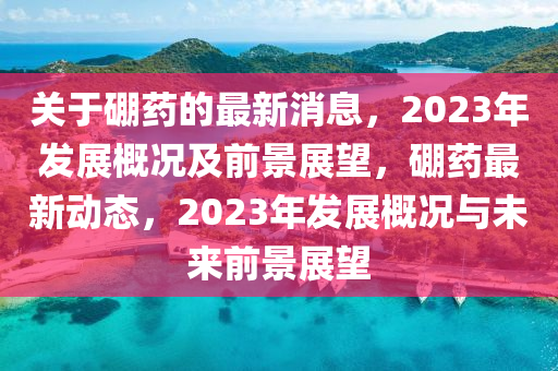 關(guān)于硼藥的最新消息，2023年發(fā)展概況及前景展望，硼藥最新動態(tài)，2023年發(fā)展概況與未來前景展望