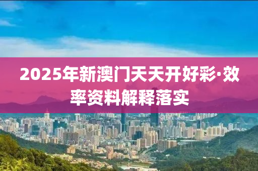 2025年新澳門天天開好彩·效率資料解釋落實(shí)