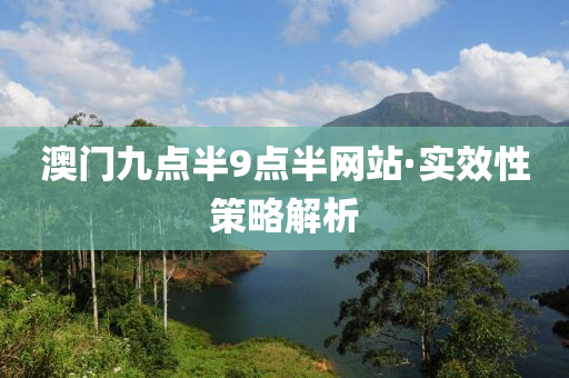 澳門九點半9點半網(wǎng)站·實效性策略解析