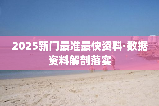 2025新門(mén)最準(zhǔn)最快資料·數(shù)據(jù)資料解剖落實(shí)