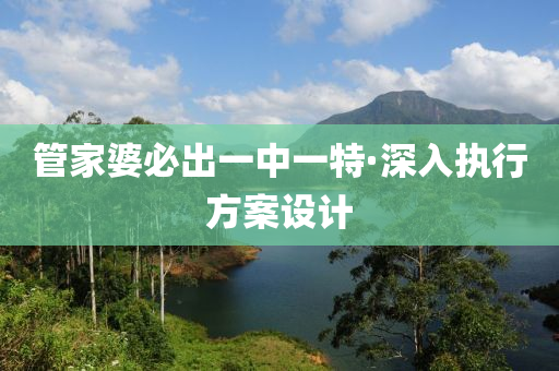 管家婆必出一中一特·深入執(zhí)行方案設(shè)計