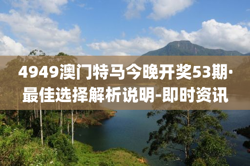 4949澳門特馬今晚開獎53期·最佳選擇解析說明-即時資訊