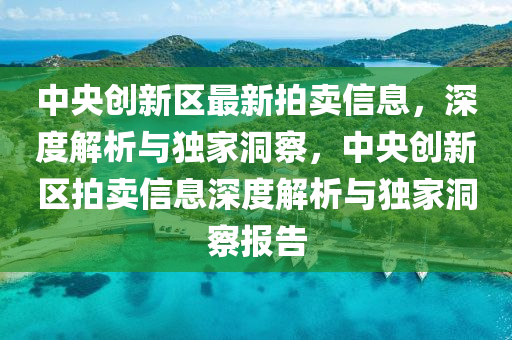 中央創(chuàng)新區(qū)最新拍賣信息，深度解析與獨家洞察，中央創(chuàng)新區(qū)拍賣信息深度解析與獨家洞察報告