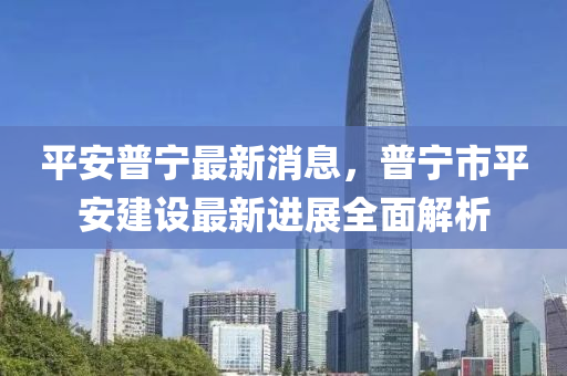 平安普寧最新消息，普寧市平安建設(shè)最新進展全面解析