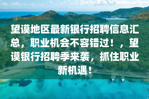 望謨地區(qū)最新銀行招聘信息匯總，職業(yè)機(jī)會(huì)不容錯(cuò)過！，望謨銀行招聘季來襲，抓住職業(yè)新機(jī)遇！