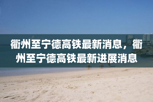 衢州至寧德高鐵最新消息，衢州至寧德高鐵最新進展消息