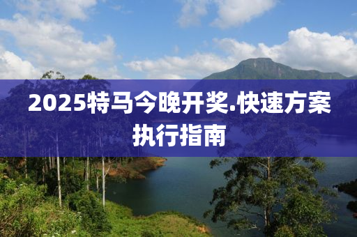 2025特馬今晚開獎.快速方案執(zhí)行指南