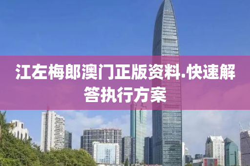 江左梅郎澳門正版資料.快速解答執(zhí)行方案
