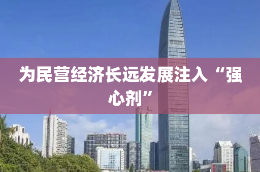 為民營(yíng)經(jīng)濟(jì)長(zhǎng)遠(yuǎn)發(fā)展注入“強(qiáng)心劑”