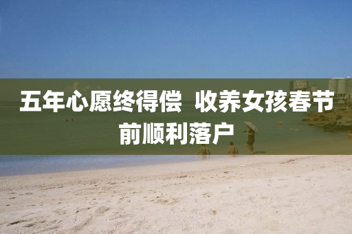 五年心愿終得償  收養(yǎng)女孩春節(jié)前順利落戶