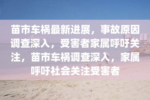 苗市車禍最新進展，事故原因調查深入，受害者家屬呼吁關注，苗市車禍調查深入，家屬呼吁社會關注受害者