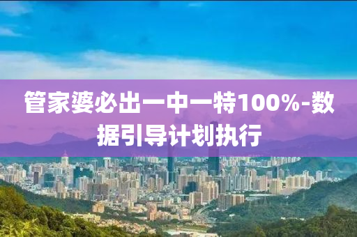管家婆必出一中一特100%-數(shù)據(jù)引導計劃執(zhí)行