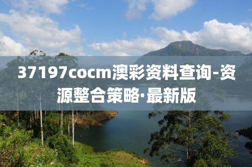 37197cocm澳彩資料查詢-資源整合策略·最新版