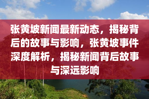 張黃坡新聞最新動(dòng)態(tài)，揭秘背后的故事與影響，張黃坡事件深度解析，揭秘新聞背后故事與深遠(yuǎn)影響