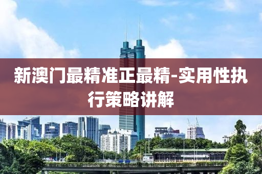 新澳門最精準正最精-實用性執(zhí)行策略講解