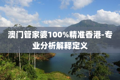 澳門管家婆100%精準香港-專業(yè)分析解釋定義
