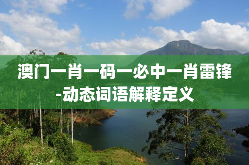 澳門一肖一碼一必中一肖雷鋒-動態(tài)詞語解釋定義