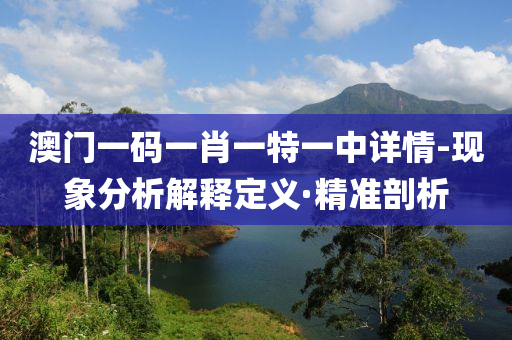澳門一碼一肖一特一中詳情-現(xiàn)象分析解釋定義·精準剖析